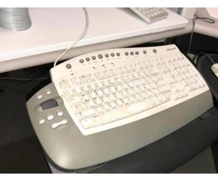 keyboard with smoke residue