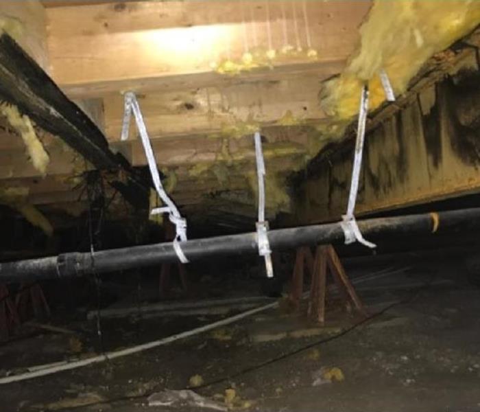 Water Damage Affected Crawlspace